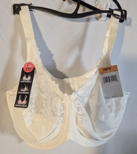 Lilyette By Bali Lace Minimizer Bra 36DD White Adjustable Straps Underwire Full