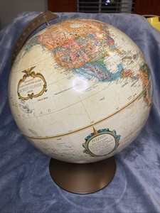 Vintage Topographical Replogle 12 Inch Diameter Globe World Classic Series