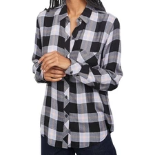 Rails Womens Hunter Plaid Button Down Shirt Onyx Periwinkle Blush Size Large