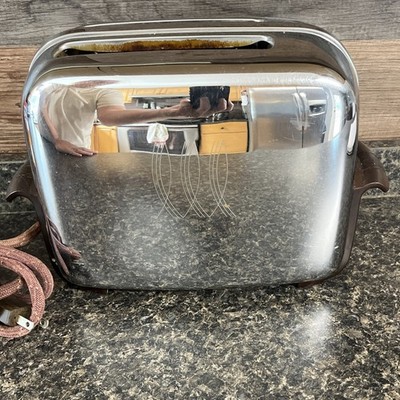 Vintage Toastmaster 1B14 Automatic Toaster Art Deco Chrome Bakelite 1950's Works