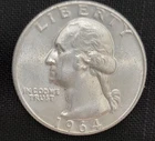 ** 1964 Washington Quarter Circulated Coin  90% Silver  NICE  (Lot 19)