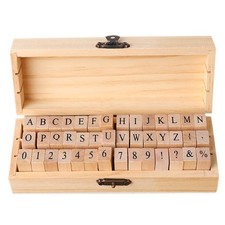 42Pcs Wooden Rubber Stamps Number Letter Alphabet Stamps Mini Cute DIY Stamps...
