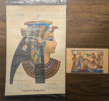 Egyptian Papyrus-Style Art / GIFT SET (2) / Egyptian Souvenir + Free Notepad!