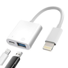 Apple MFi Certified Lightning to USB Camera Adapter with Charging Port for iP...