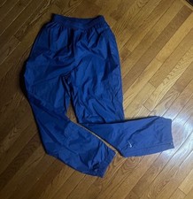 Vintage 90s Nike Nylon Windbreaker Track Pants Ankle Zips Blue Size Medium 8-10