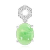 Cavill Chrysopras AnhäNger 925 Silber Oval 2,09Ct GrüN Zirkon Damen