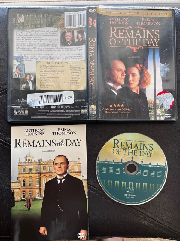 Merchant Ivory THE REMAINS OF THE DAY Sp. Ed. DVD Anthony Hopkins, Emma Thompson
