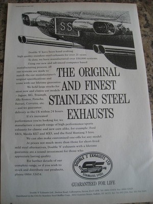 ORIGINAL UND FEINSTER EDELSTAHL AUSPUFF DOPPEL S 1991 WERBUNG A4 FEILE 55