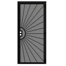 36 In. X 80 In. Universal/Reversible Hinging Black Surface Mount Steel Security