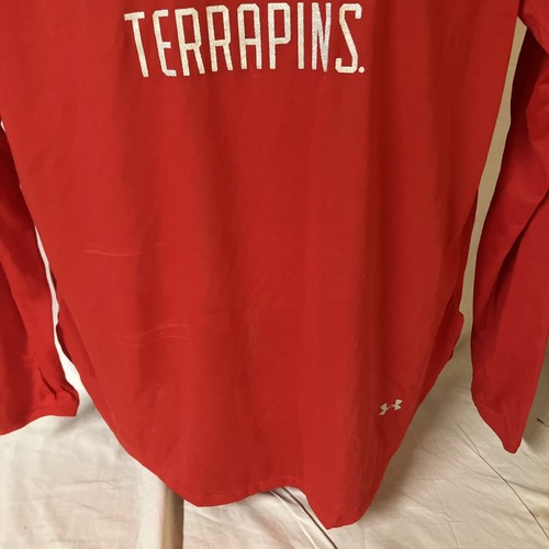 UA Under Armour Mens Base Layer Shirt Red XL Threadborne Maryland Terrapins NWT - Picture 3 of 13