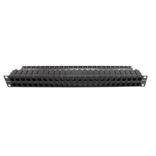 SIEMON Z6-PNL-U48K LOADED ZMAX 48-PORT CAT6 PATCH PANEL, UTP, FLAT, BLACK