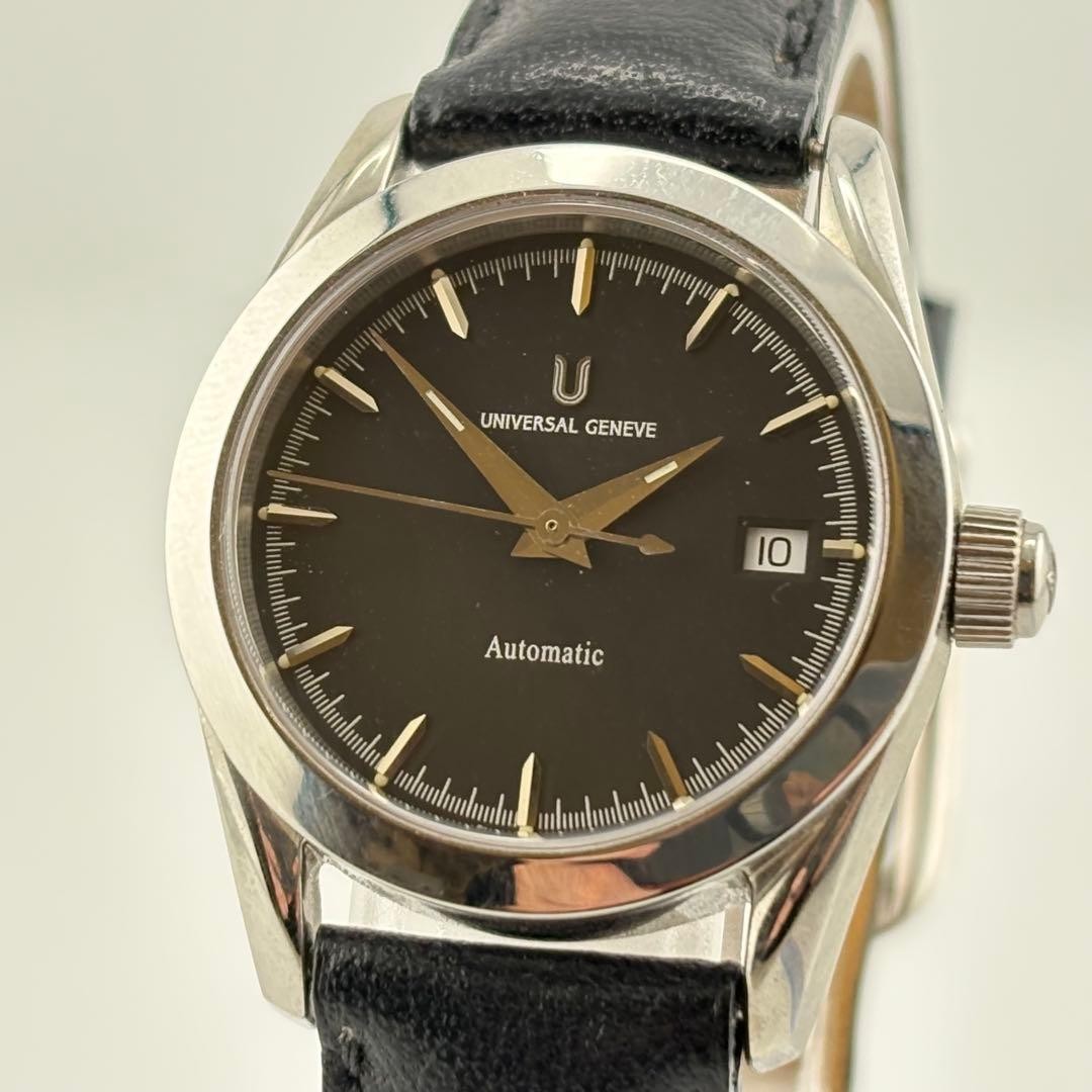 Vintage Universal Geneve Automatic Watch 860.671 Black Dial Date