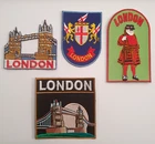 4 x London Vintage Tourist Souvenir Embroidered Badges Patches. Tower Bridge