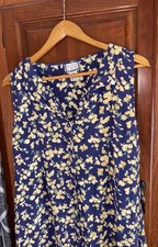 Vintage April Cornell Floral Maxi Dress Sleeveless Button Front TRUE Vintage Lg.