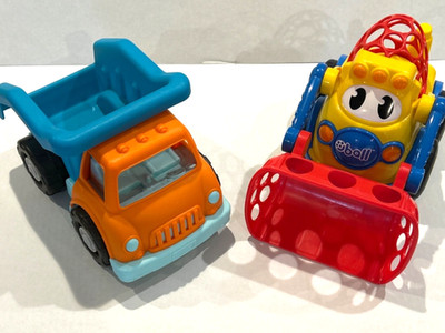 Toddler Construction Trucks Lot Dump Truck & Front Loader B Toys Oball