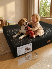 Water Proof Dog Bed Cover 36x27x4 Inch Washable Soft Durable Anti Slip Pet Bed