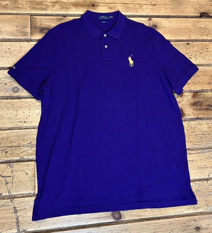 Polo Ralph Lauren Men’s Mesh Knit S/S Shirt XXL Medium Pony Logo, Purple