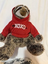 Dan Dee Sloth 18 Inch Red Sweatshirt Plush Stuffed Animal Soft Toy XOXO