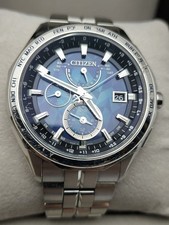Citizen Attesa H820 Timepiece Wristwatch Navy Dial Solar Radio