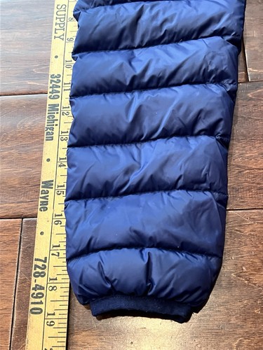 Eddie Bauer Blue Girls Boys Small 7/8 Zip Nylon Down Fill Hoodie Puffer Jacket - Picture 14 of 14