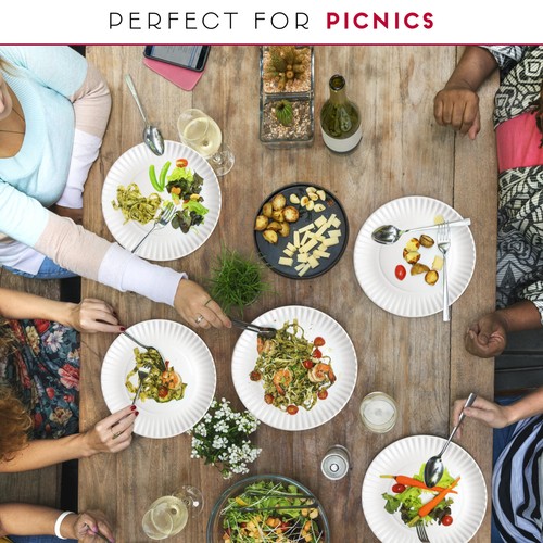 9-Inch Disposable Paper Plates - 500 Count - Bulk Pack of Uncoated Paper Plat... - Picture 6 of 7