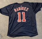 Autographed/Signed JOSE RAMIREZ Cleveland Baseball Custom Jersey Beckett Coa