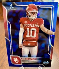 John Mateer 2025 Bowman Chrome U Sapphire 1st Bowman