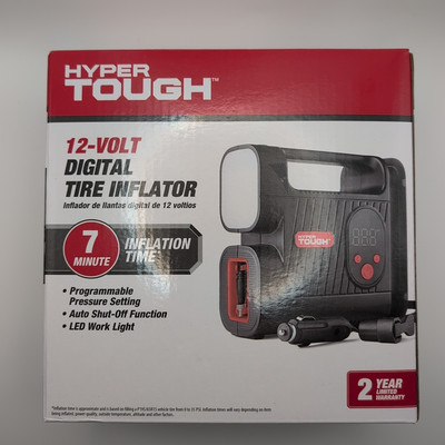 Hyper Tough DC 12V Digital Tire Inflator Auto Shut-off LED Work Light BRAND NEW