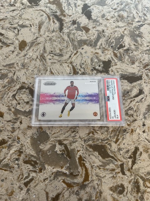2022-23 Panini Prizm Premier League Marcus Rashford Color Blast PSA 10 Barcelona
