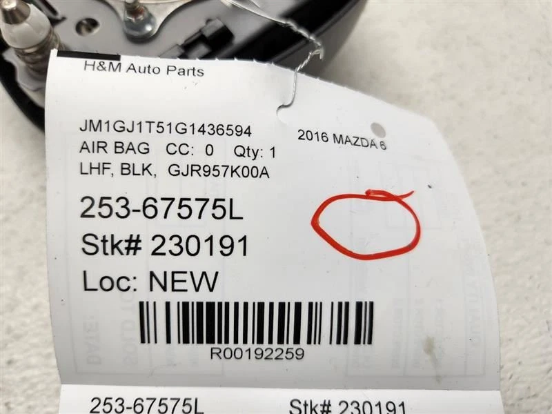 Bolsa de aire izquierda para conductor Mazda 6 2014-2016 rueda del conductor OEM GJR957K00A Foto 3 de 4