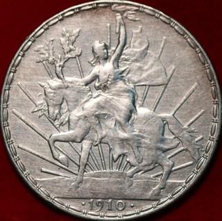1910 Mexico 1 Peso Silver Foreign Coin
