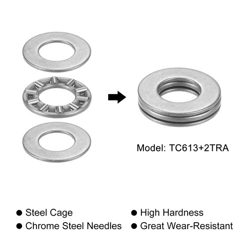 20pcs TC613 Thrust Needle Roller Bearings with Washers 3/8"x13/16"x5/64" - Picture 5 of 7