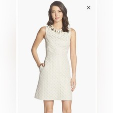 Eliza J embellished jacquard a-line dress womens 10 sleeveless wedding party