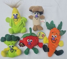 Vintage 1998 Veggie Friends Fruit Seedies Plush Bean Bag Lot 5 Toy Box Creations