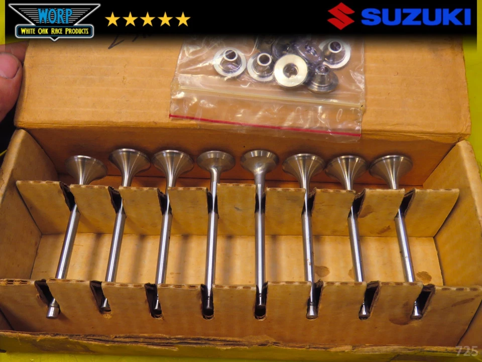 JUEGO DE 8 VÁLVULAS LAPEADAS ORIGINALES VANCE AND HINES SUZUKI GS1100 25 MM Foto 2 de 4