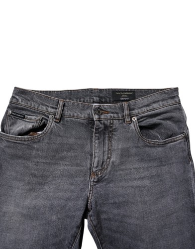 Dolce & Gabbana Dark Gray Cotton Stretch Skinny Denim Men's Jeans Authentic - Picture 4 of 5