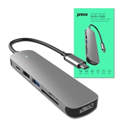 Prevo C605A Usb Type-C 6-In-1 Hub With Hdmi - Picture 1 of 1