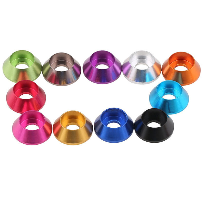 M2-M4 Cone Cup Head Washers Gasket Assorted Sizes,Anodized Aluminum Alloy Washer