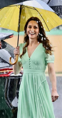 Princess Designer Elegant Casual Party V-Neck Short Sleeve Midi Mint Dress - Picture 5 of 36