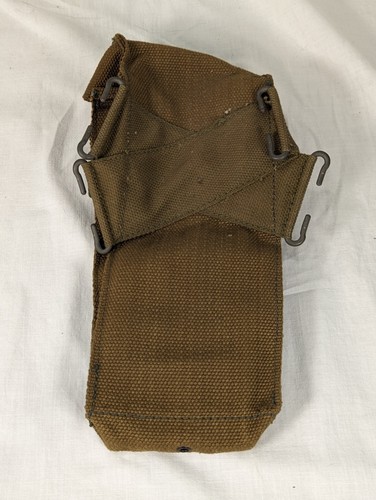 Danish Army ambidextrous Brown ammo mag pouch & OD green Webbing Combat belt S - Picture 7 of 16