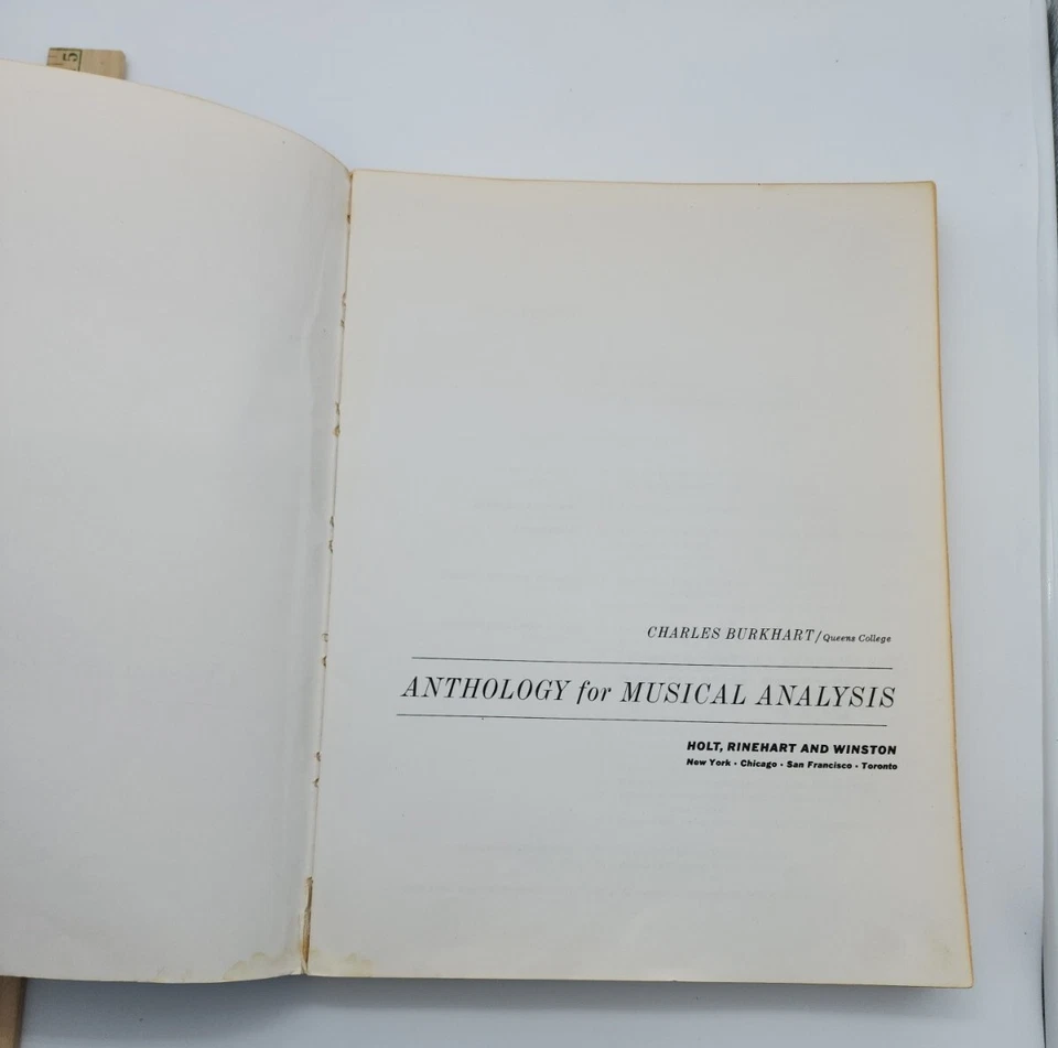 Anthology for Musical Analysis 1964 Charles Burkhart Vintage - Image 3 of 4