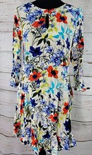 V By Very Women's Boho Dress Flowy Floral Keyhole Front Open Back Size UK 10 M