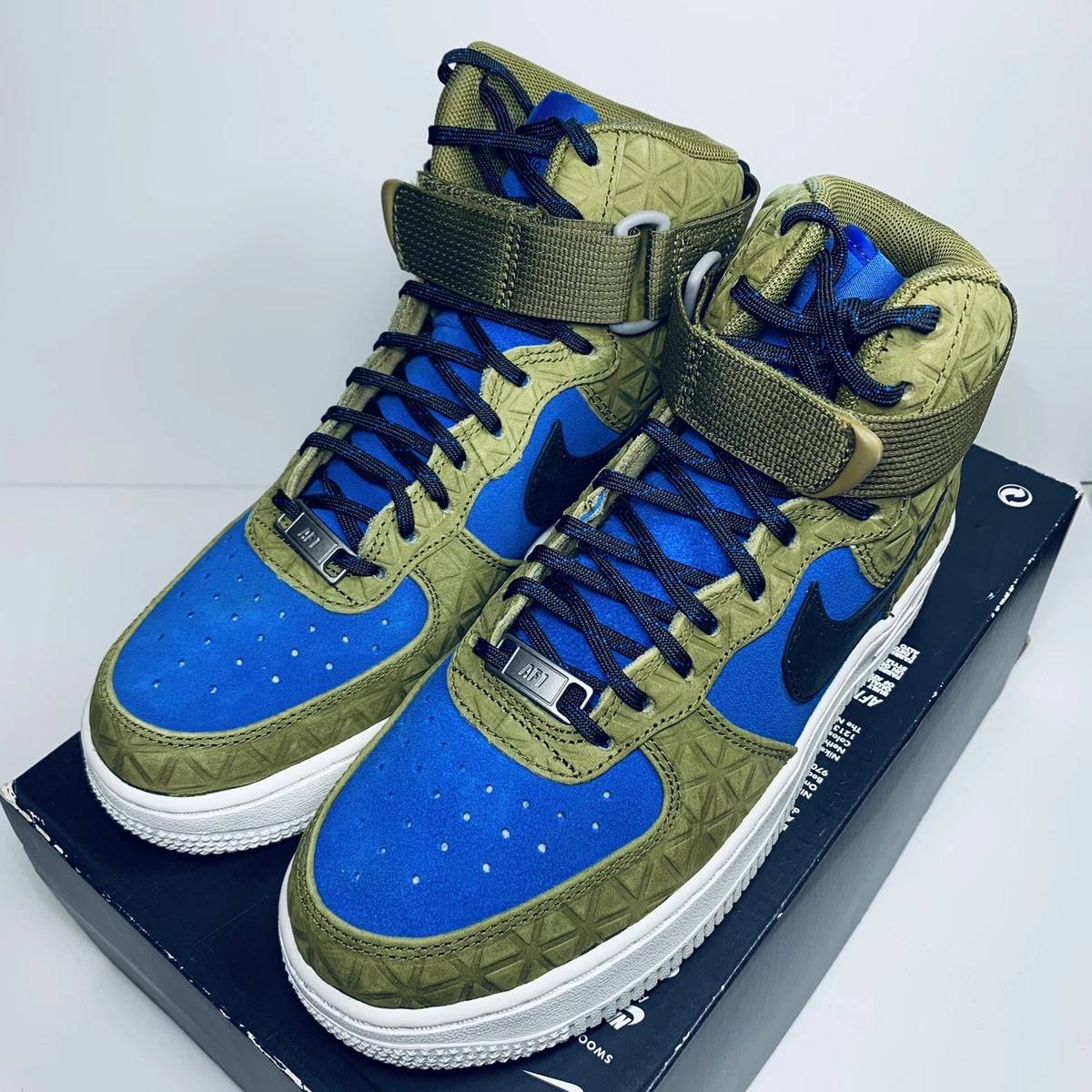 Nike Air Force 1 Hi Premium Suede Olive Midnight Turquoise (845065-300) SZ US 7