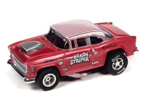 New Auto World SC382 HO Scale Slot Car 55 Chevy Bel Air Gasser Candy Striper - Picture 1 of 4