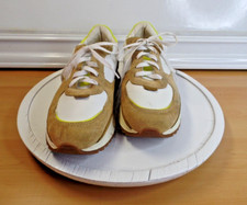 Madewell Kickoff Sneakers Womens 7M Suede White Tan Neon Yellow Trainers