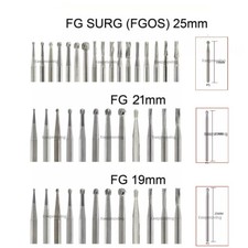 Dental Surgical Burs Carbide Bur Friction Grip FG 21mm 25mm 19mm For High Speed