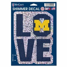 UNIVERSITY OF MICHIGANI DECAL SHIMMER WITH HOLOGRAPHIC BACKGROUND 5 X 7 NEW