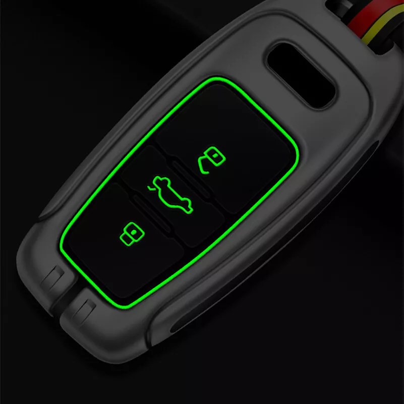 Zinc Alloy Silicone Car Key Fob Case Cover Bag For Audi A3 A4 A5 A6 A7 Q5 Q7 TT - Imagem 4 de 4