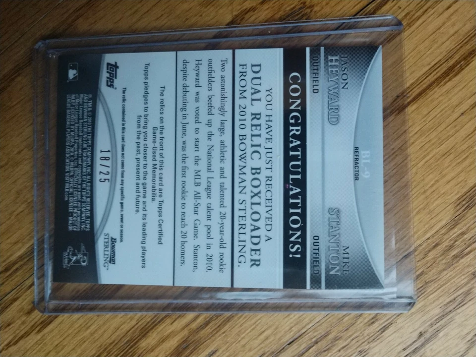 2010 Bowman Sterling Black/25 Jason Heyward Giancarlo Stanton RC & Derek Jeter - Image 4 of 4