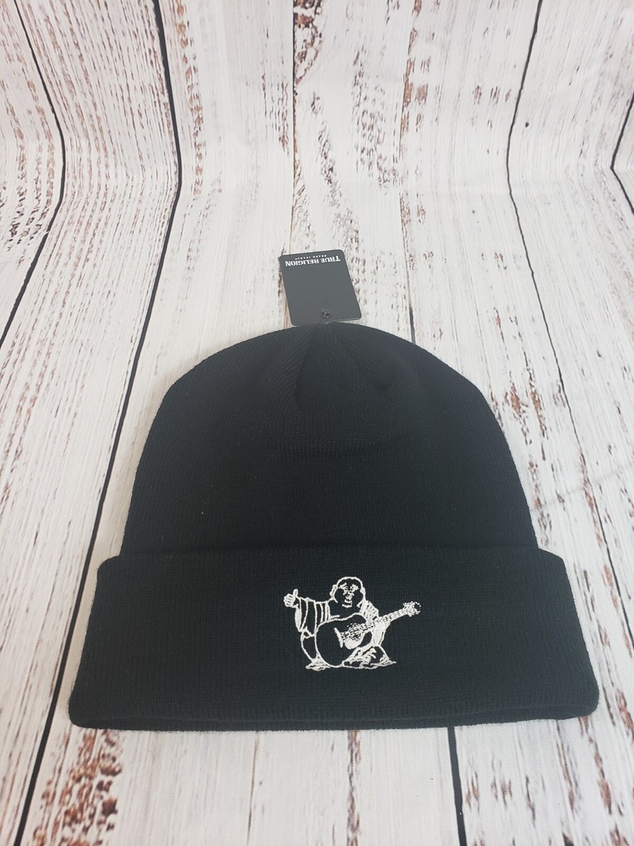 TRUE RELIGION Beanie Hat BUDDHA Horseshoe Embroidered
